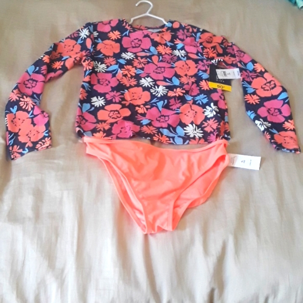 GAP 2 piece bikini long sleeve rashguard for girls size XL / 12